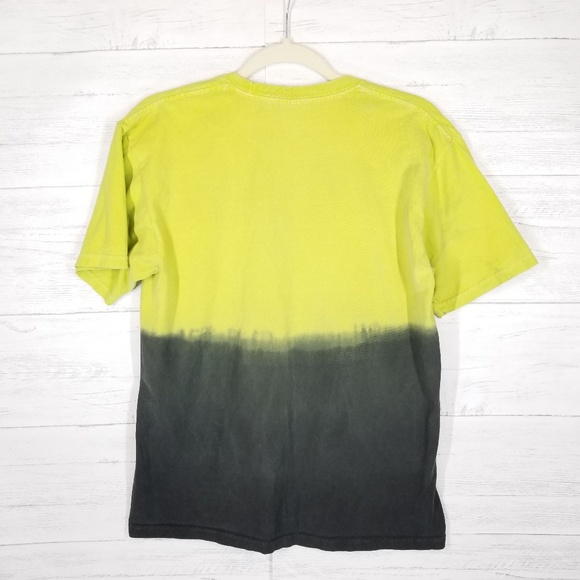 Stussy Tie Tye Dip Ombre Lime Green Shirt Medium - Picture 5 of 5